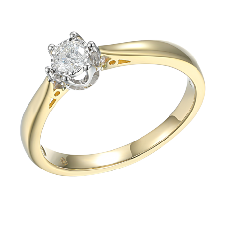 Pierścionek złoty z diamentem