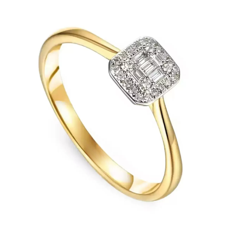 Pierścionek złoty z diamentami