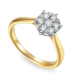 Pierścionek złoty z diamenami