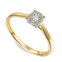 Pierścionek złoty z diamentami