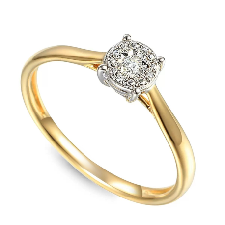 Pierścionek złoty z diamentami