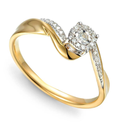 Pierścionek złoty z diamentami