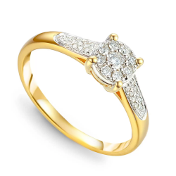 Pierścionek złoty z diamentami