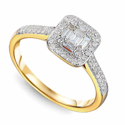 Pierścionek złoty z diamentami