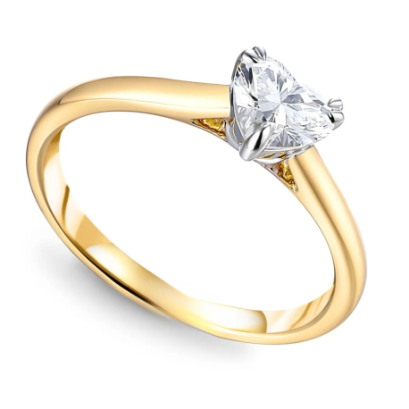 Pierścionek zaręczynowy z dwukolorowego złota 585 z diamentem laboratoryjnym 0.53 ct