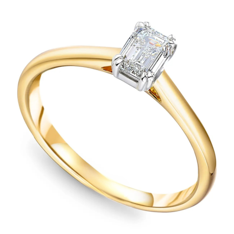 Pierścionek z diamentem laboratoryjnym