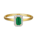 Pierścionek ze szmaragdem i diamentami