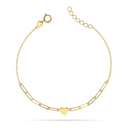 Bransoletka złota z sercem