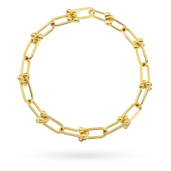 Złota bransoletka 585 z długimi ogniwami i gładkimi kulkami