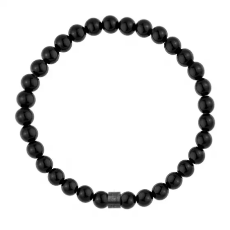 Bransoletka czarne kulki turmalinu