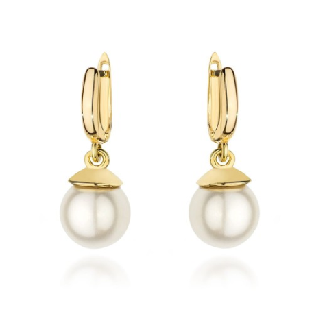 Złote kolczyki z naturalną perłą próby 585 na angielskim zapięciu – GIL JUBILER