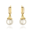 Złote kolczyki z naturalną perłą próby 585 na angielskim zapięciu – GIL JUBILER
