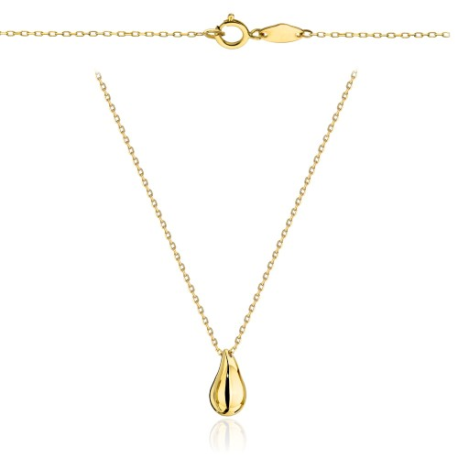 Złoty naszyjnik ankier z małą błyszczącą kroplą – próba 585 – GIL JUBILER