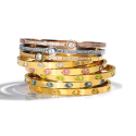 Złota bransoletka Nomination Italy Pretty Bangles z białymi cyrkoniami – GILJUBILER 029517/020