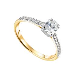 Pierścionek z diamentem laboratoryjnym 0,62 ct w owalnym szlifie, złoto dwukolorowe próby 585 – GIL JUBILER