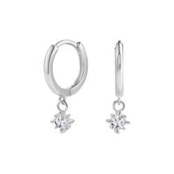 Kolczyki srebrne wiszące z cyrkoniami - koła