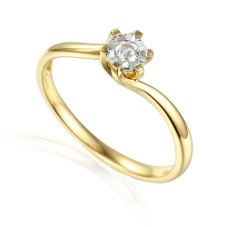 Złoty pierścionek z diamentem