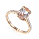 Pierścionek z różowego złota próby 585 z owalnym morganitem o masie 1,51 ct w eleganckiej, minimalistycznej oprawie.