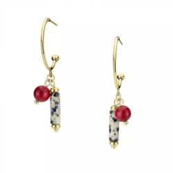 Kolczyki stalowe z koralem